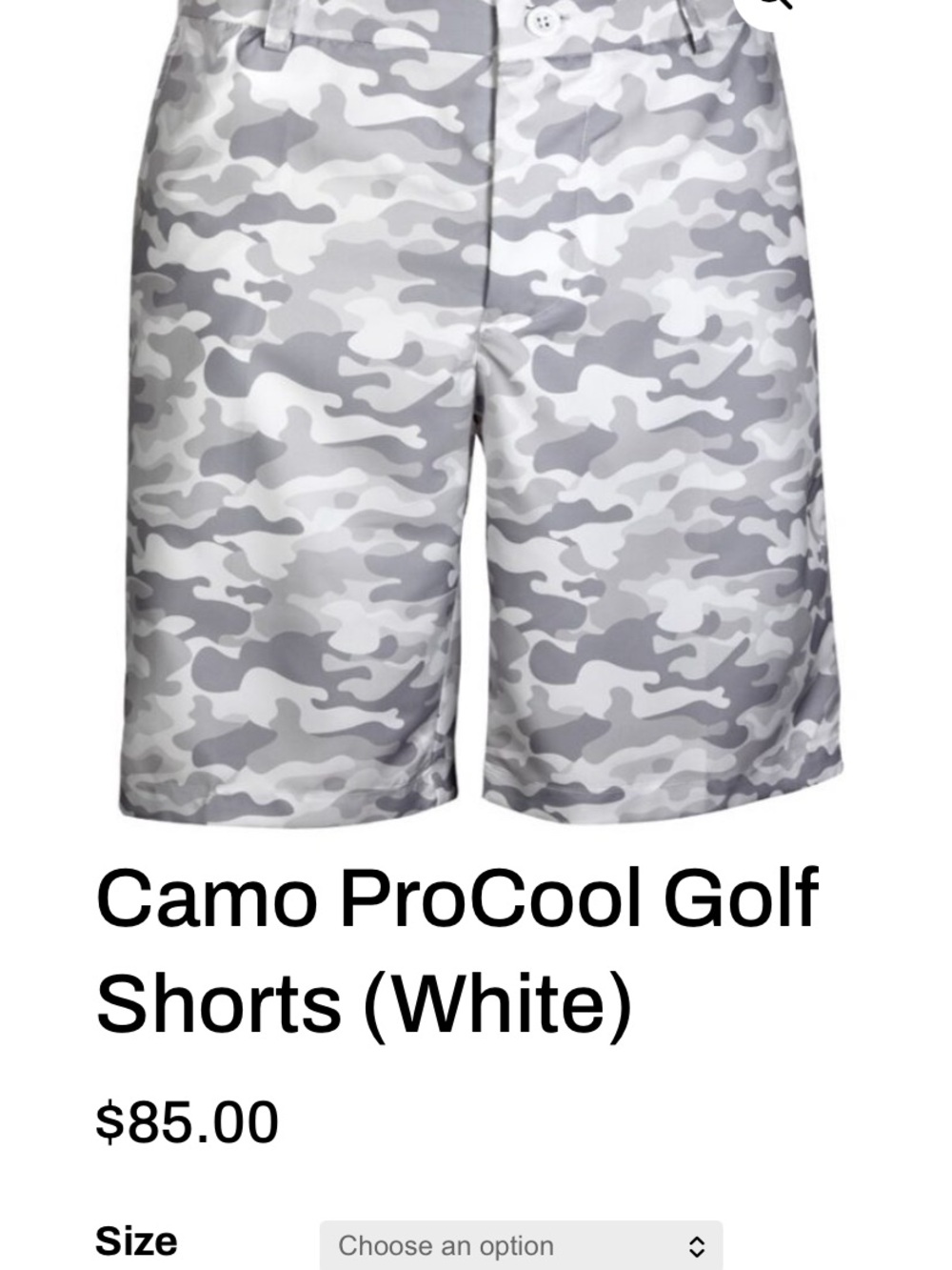 White Camo ProCool Golf Shorts